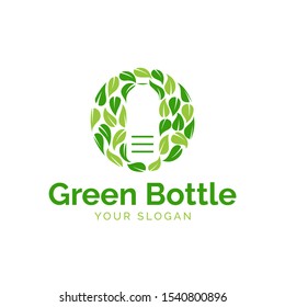 green bottle logo, logo design