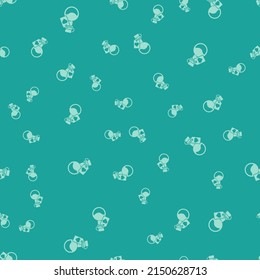 Green Bottle with love potion icon isolated seamless pattern on green background. Valentines day symbol.  Vector Illustration