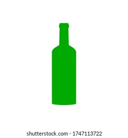 Frasco verde sobre fondo blanco