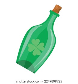 Frasco verde con fondo blanco. Celebración del Día de San Patricio