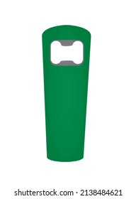 Green  bottle opener. vector illustration