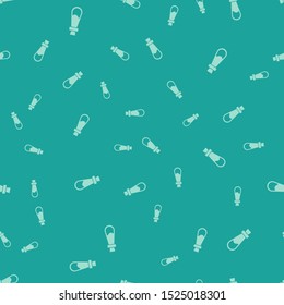 Green Bottle with potion icon isolated seamless pattern on green background. Flask with magic potion. Happy Halloween party.  Vector Illustration