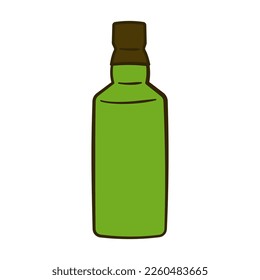 Green bottle. St. Patrick's Day. St. Patrick's Day. Cartoon flat icon. Vector illustration. Isolated on white background