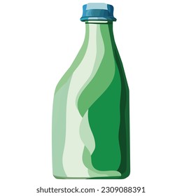 Green bottle. Vector graphics. isolated on white background