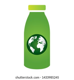 green bottle world eco friendly environment vector illustration