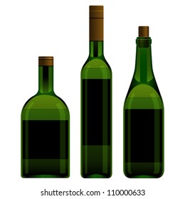 Green bottles different size. eps 10