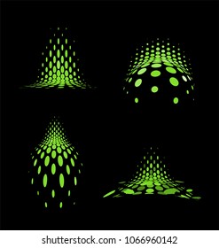 green bounced dots logo set