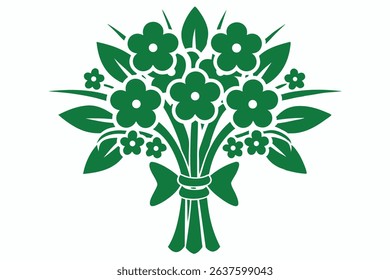 Green bouquet illustration on white background suitable for various design projects