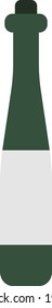 Green bourbon bottle, illustration, on a white background.