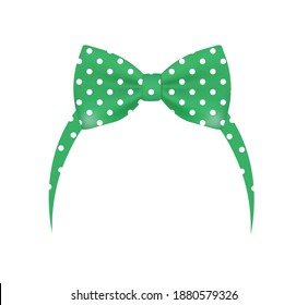 Green bow headband. vector illustration