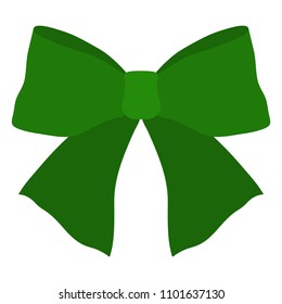 Green Bow Illustration - Basic flat design of green bow isolated on white background