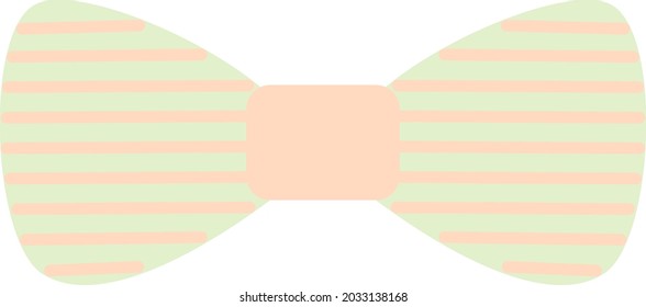 Green bow, illustration, vector, on a white background.