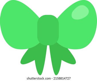 Green bow, illustration, vector on a white background.
