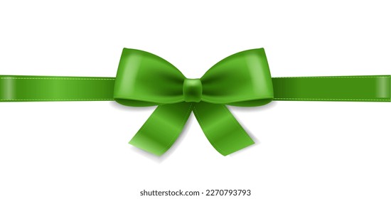 Fondo Blanco Aislado De Bow Verde 
Con malla gradiente, iluminación vectorial