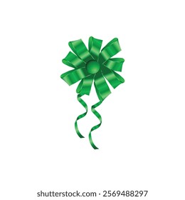 Green bow on a Isolated background