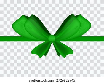 Arco verde sobre un fondo transparente. Decoración navideña. Tema de la celebración. Decoración para regalos, tarjeta, caja. Vector