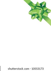 green bow on a white background, vector CS3