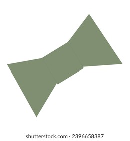 Green bow on a white background. Vector cartoon flat illustration