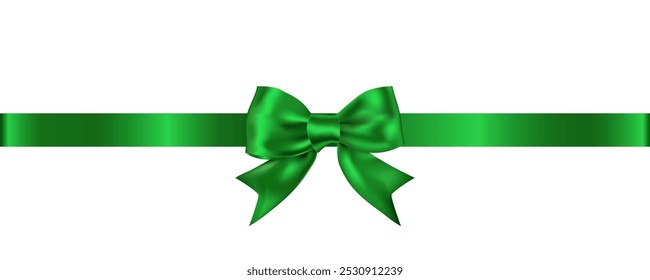 Green bow with ribbon For decorating events, products, festivals and website decorations.