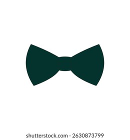 Green bow ribbon vector illustration on white background