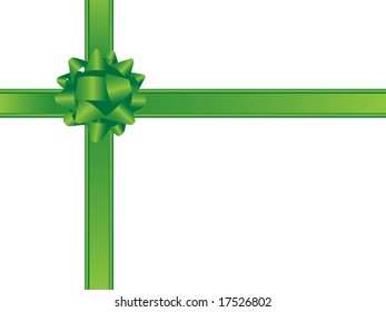 Green bow with ribbons