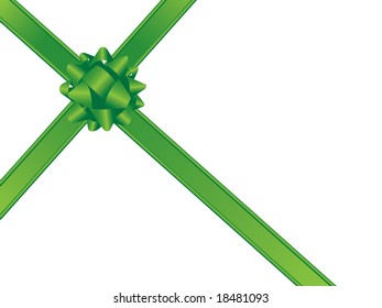 Green bow and ribbons