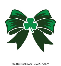 Green Bow with Shamrock St. Patrick's Day Illustration