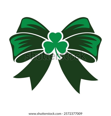Green Bow with Shamrock St. Patrick's Day Illustration