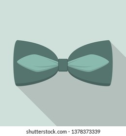 Green bow tie icon. Flat illustration of green bow tie vector icon for web design