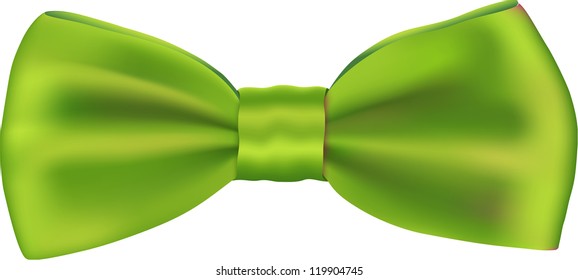 green bow tie isolated on white background