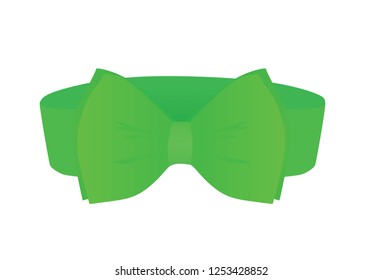 Green bow tie. vector illustration