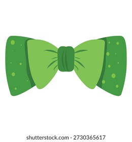 Ilustração de vetor de gravata de arco verde, Ilustração de decote festivo. Dapper Green Bow Tie Gráfico, Festa e acessório de traje. Ícone de laço de arco, Ilustração de nó clássico para design de vestuário