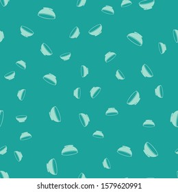 Green Bowl of hot soup icon isolated seamless pattern on green background.  Vector Illustration