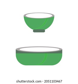 green bowl isolated on white background