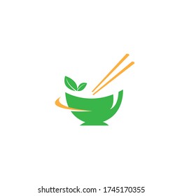 Green bowl logo design template