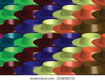 Green bowler hat with shiny, golden shamrock on side, 3d rendering on white background