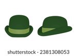 Green bowler hat. vector illustration