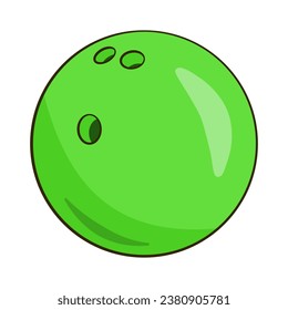 Green bowling ball, Vector illustration