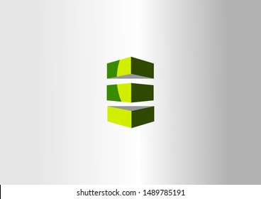 Green box 3d vector illustration.