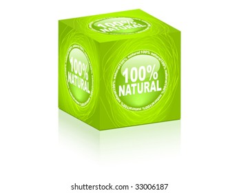 caja verde para ilustración de vector de publicidad