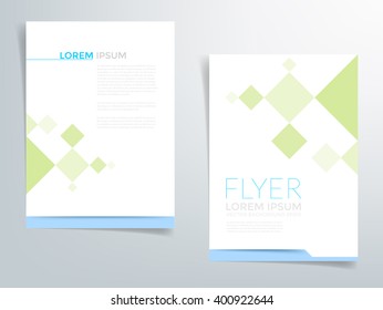 Green box brochure template vector background square flyer header design on white space for text and message design in A4 size