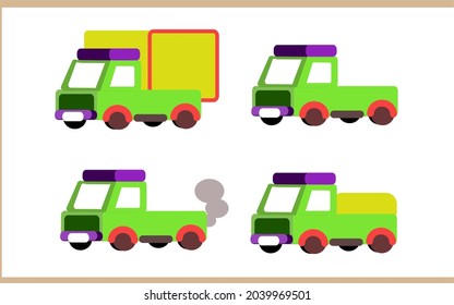 Green box car with some different stuff