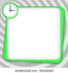 green box for entering text with clock