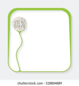 Green box for fill your text with apple and quality icon