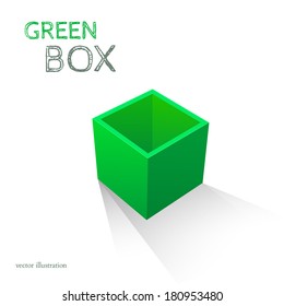 Green Box isolated on white background. Vector