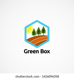 green box logo designs concept, icon, element, and template for company