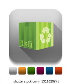 Green Box With long shadow over app button