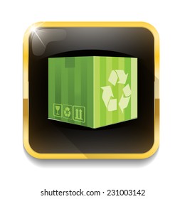Green Box With long shadow over app button
