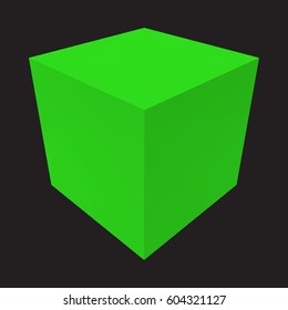 Green box on black background. Transportation concept. Vector illustration.