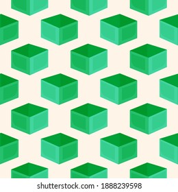 Green box , seamless pattern on a white background.